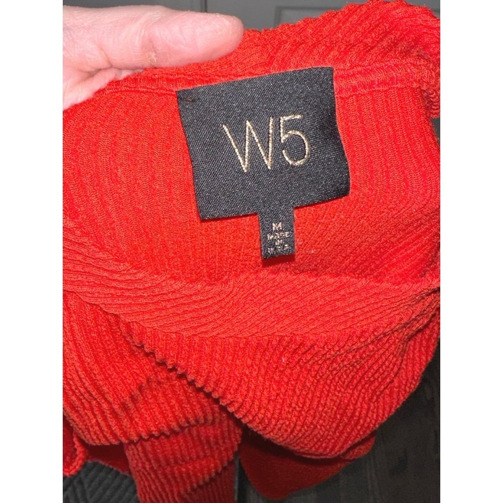 W5 Red Ribbed Halter Neck Top – Size Medium - Picture 5 of 5